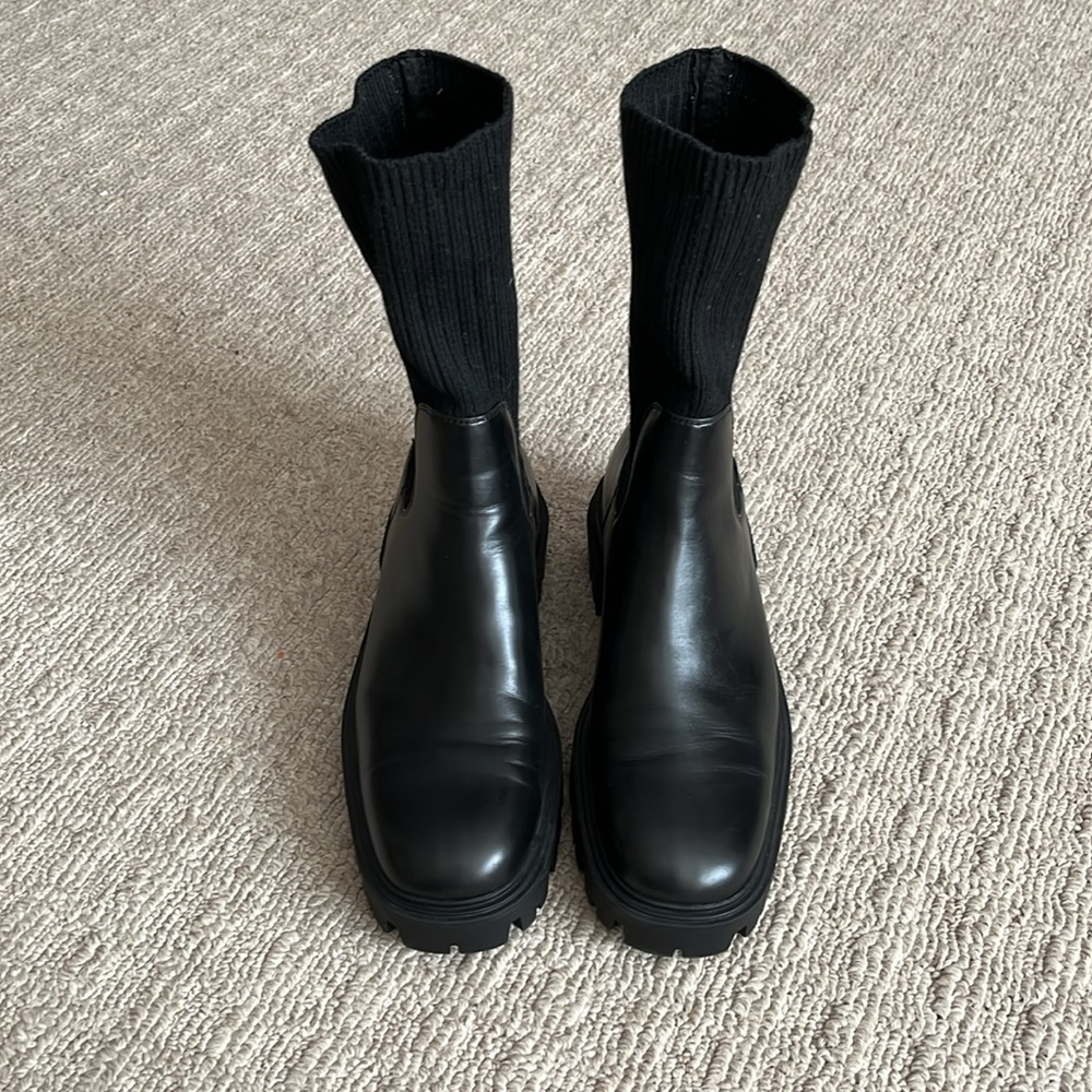 Zara Black Leather Women's Boots